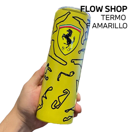 💛 Termo Ferrari Amarillo 20 oz – Energía que se lleva contigo ⚡