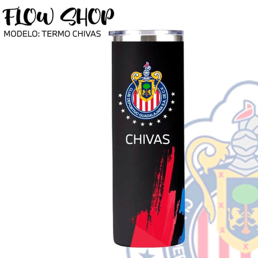 Termo Chivas 20 oz – Pasión Rojiblanca Todo el Día 🐐🔴⚪